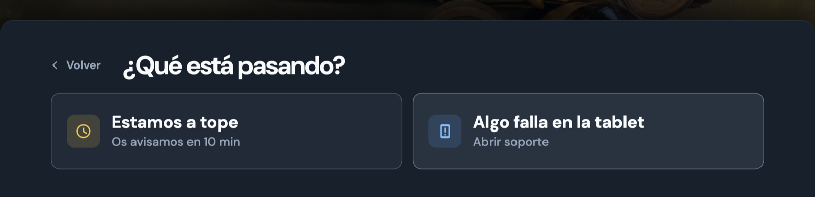 Segundo paso del aviso: estamos a tope, o algo falla en la tablet