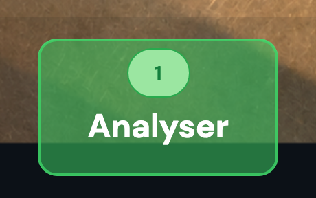 Le bouton Analyser du Tracker, avec le compteur de photos à 1, sur l'écran caméra